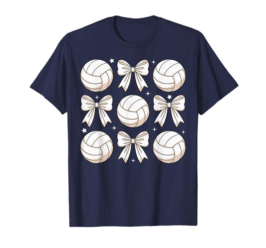 Volleyball Coquette Bow Volleyball Girl Mom Mama Sister T-Shirt