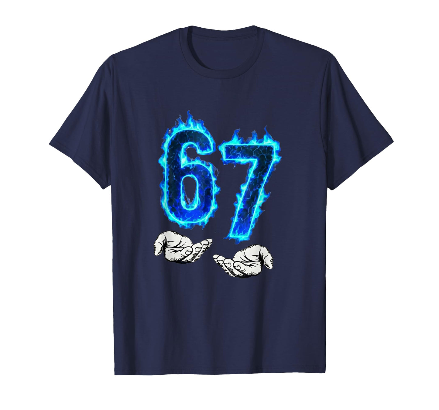 6 7 Meme Six Seven 67 Hands Meme Funny Men Girls Boys Kids T-Shirt