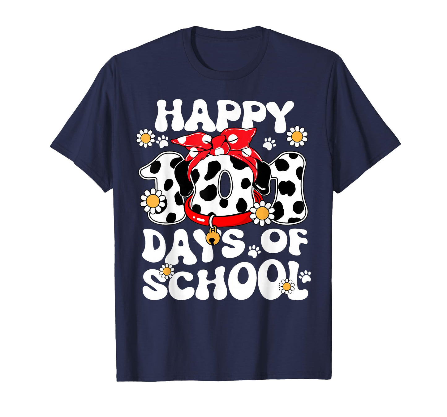 100 Days of School Dalmatian Dog 100th Day of School Kids T-Shirt