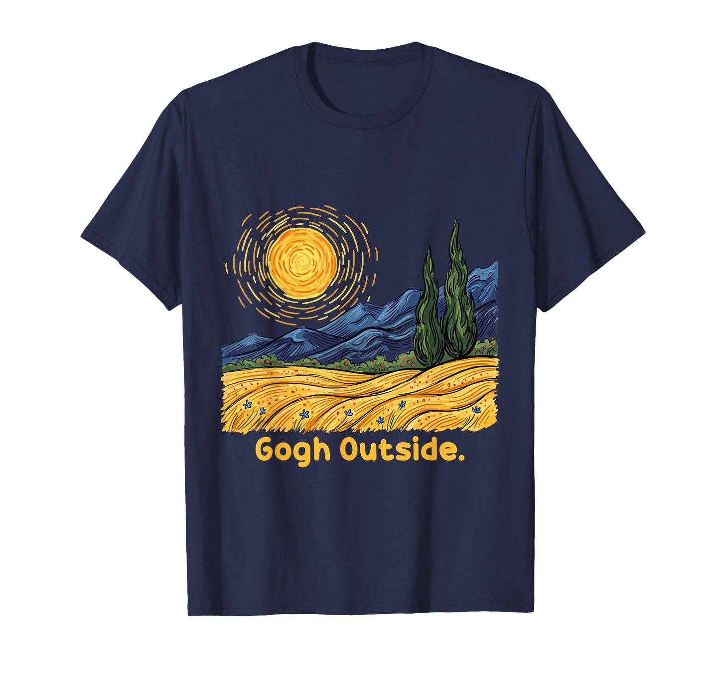 Vintage Gogh Outside Nature Funny Art Lover Graphic T-Shirt