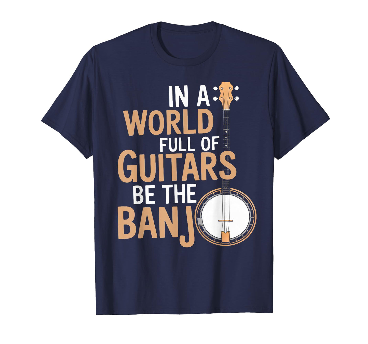 World Full of Guitars Bluegrass Musician Country Music Banjo T-Shirt