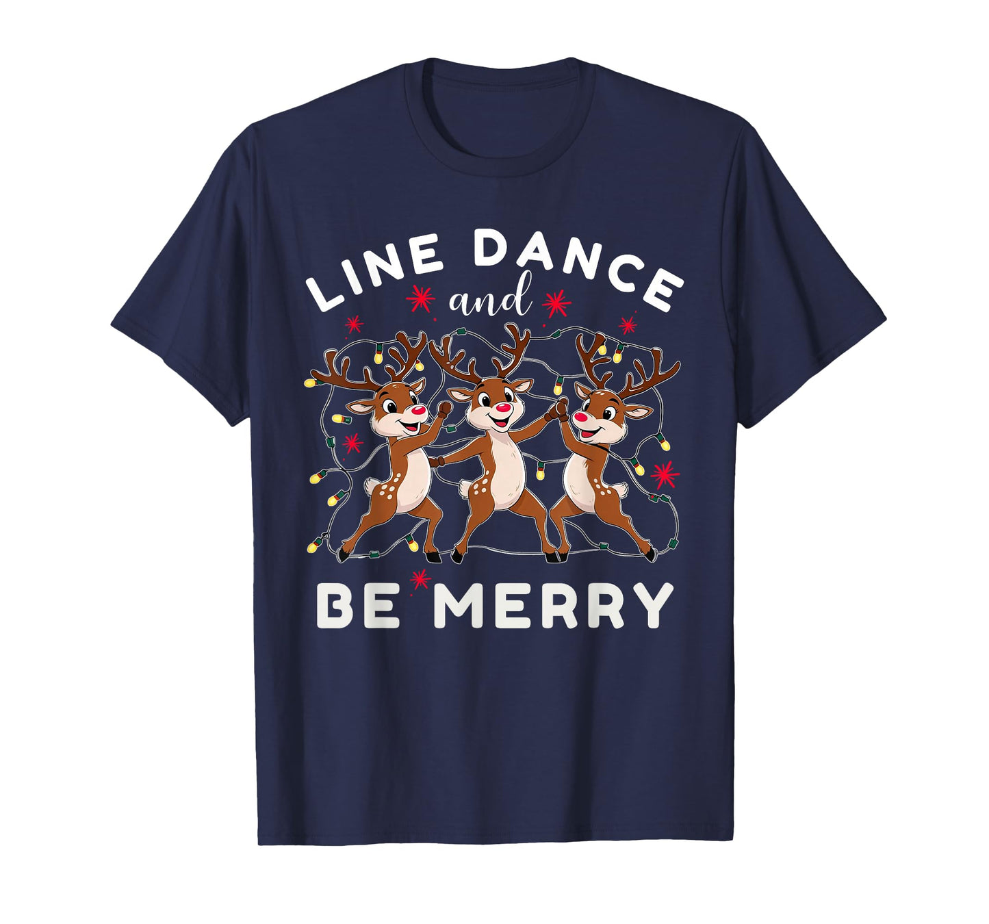 Reindeer Line Dance Christmas Dancing Costume Cute Animals T-Shirt