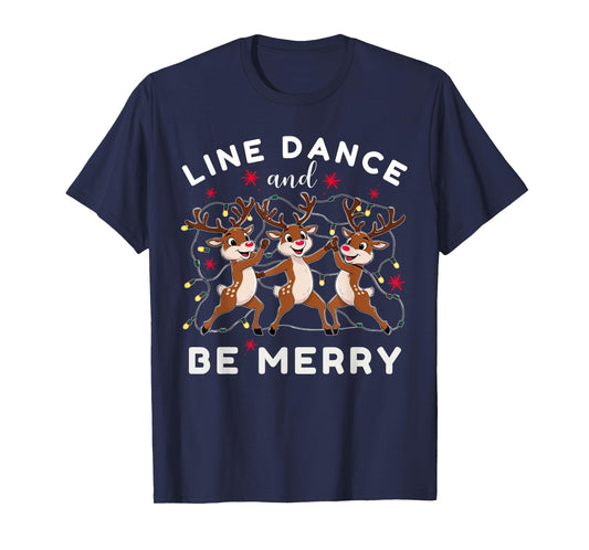 Reindeer Line Dance Christmas Dancing Costume Cute Animals T-Shirt