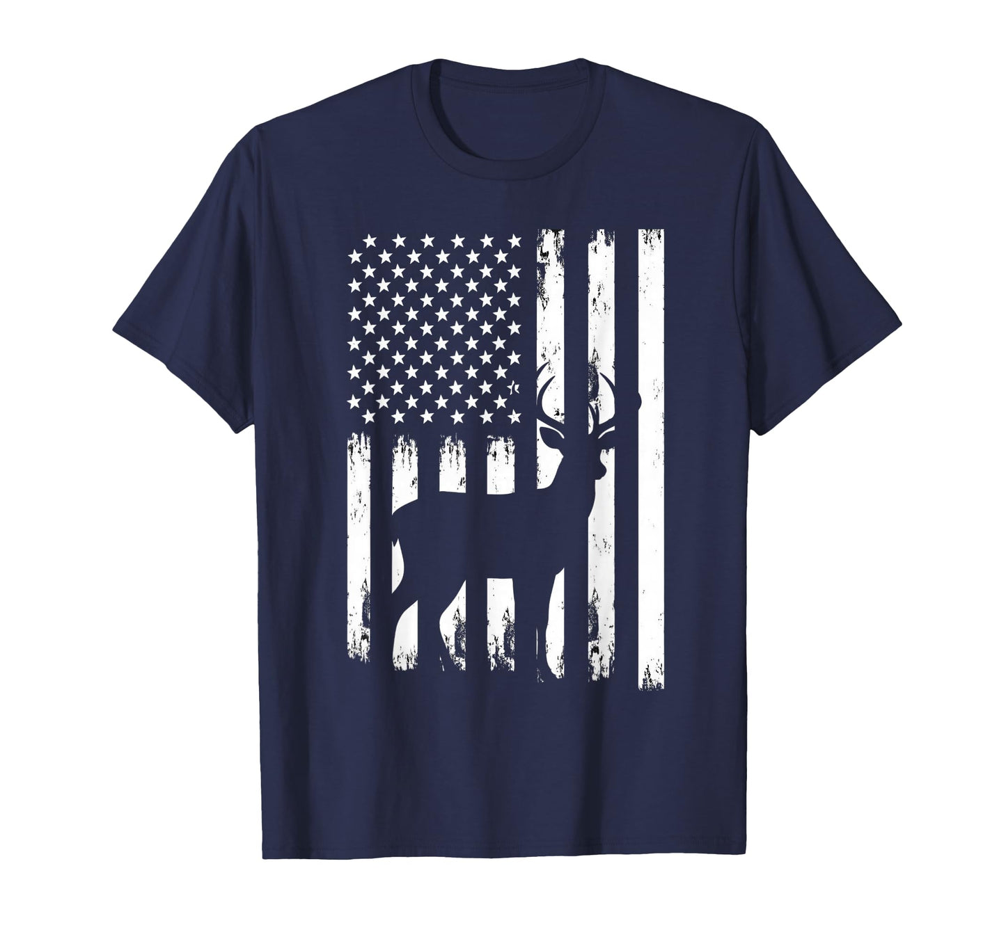 Deer Hunting Hunter Camo USA American Flag Patriotic Graphic T-Shirt