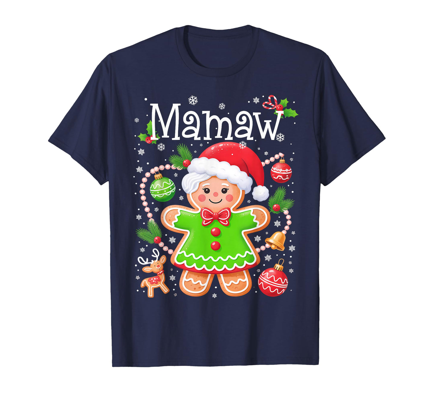 Cute Mamaw Gingerbread Family Matching Christmas Cookie Crew T-Shirt
