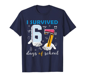 Funny I Survived 67 Days of School Meme Six Seven Teacher T-Shirt