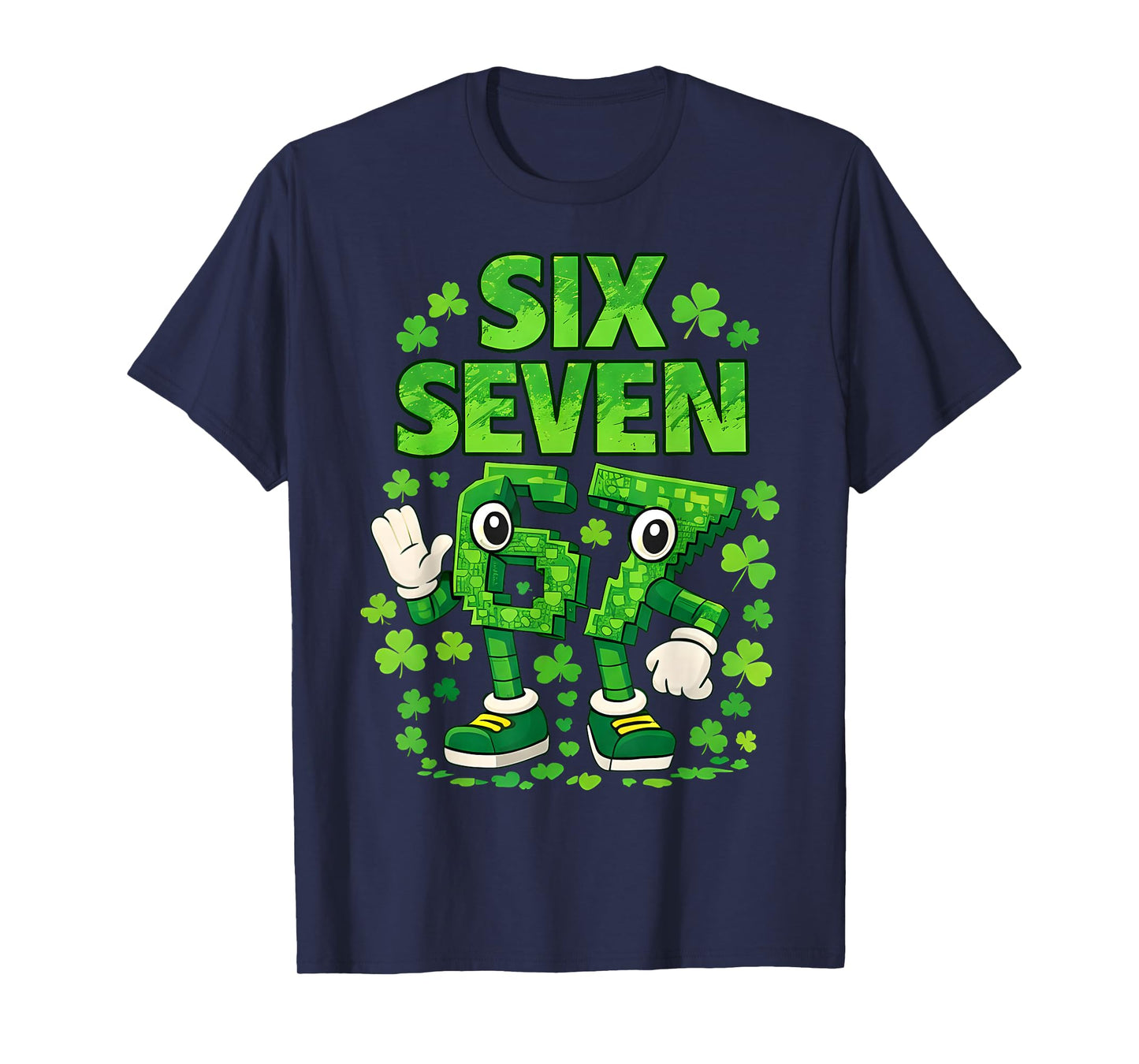 Six Seven 67 Brainrot St Patricks Day Lucky Gift for Boy Kid T-Shirt