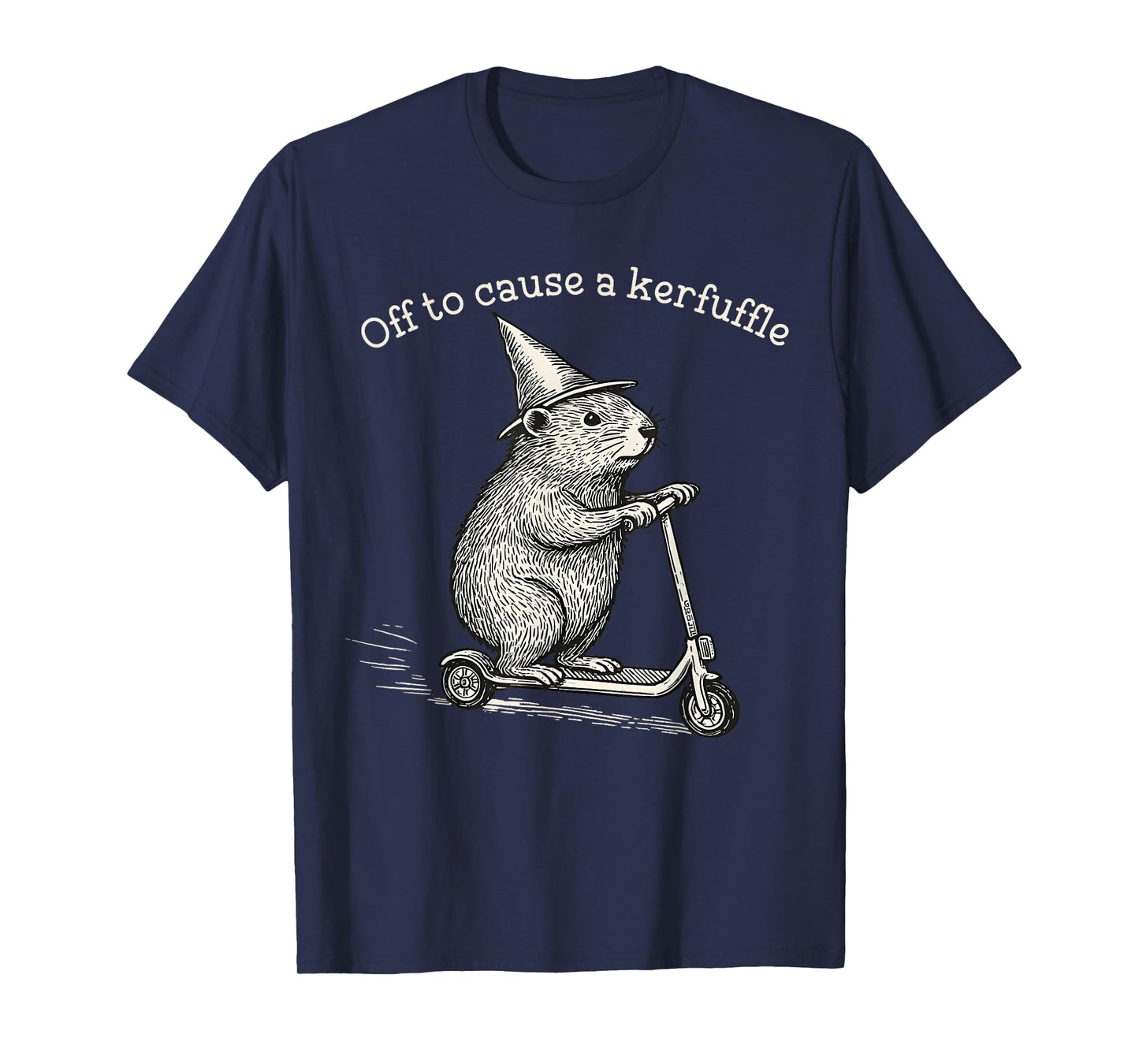 Whimsical Capy Wizard Off to Cause A Kerfuffle Meme Capybara T-Shirt