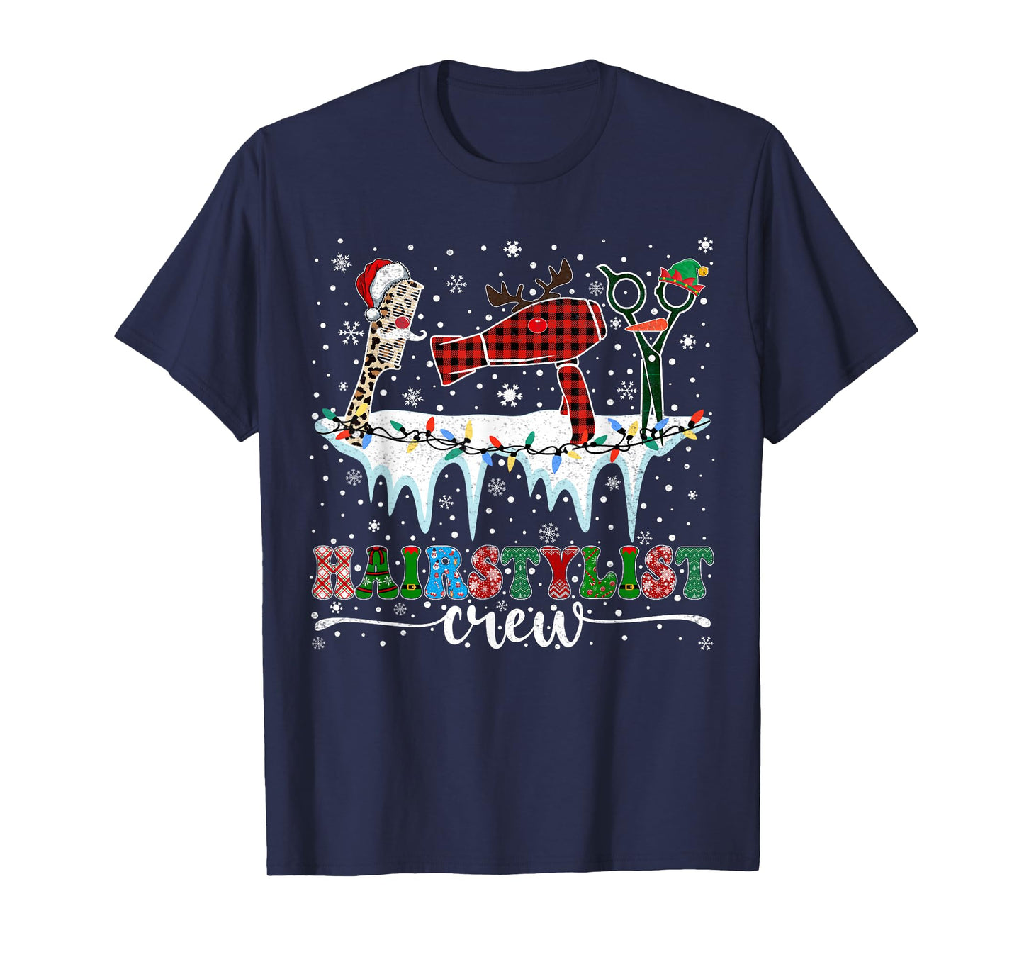Xmas Barber Tool Hairdresser Crew Hairstylist Christmas T-Shirt