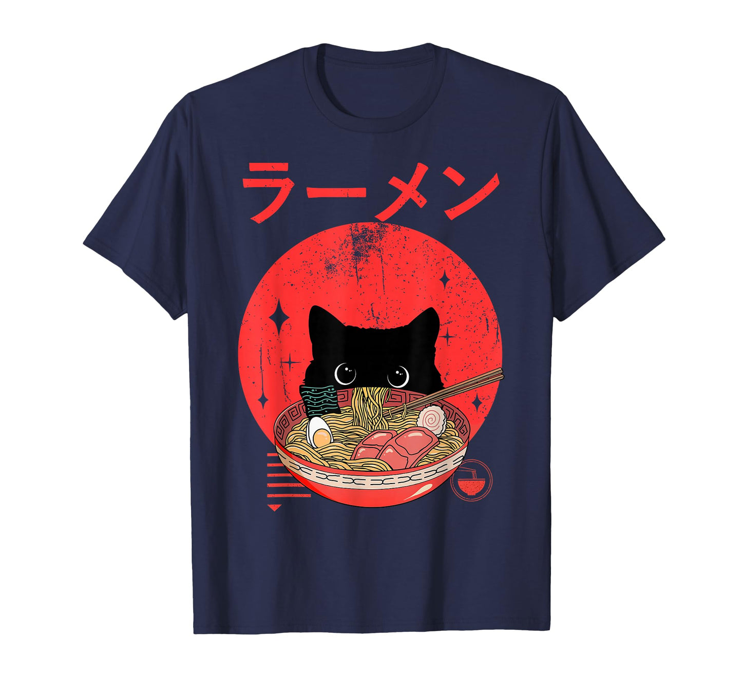 Cat Ramen Japanese Funny Graphic Tees Kawaii Cat Anime Gifts T-Shirt