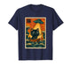 Vintage Japanese Anime Alien UFO Funny Kawaii Fishing Cat T-Shirt