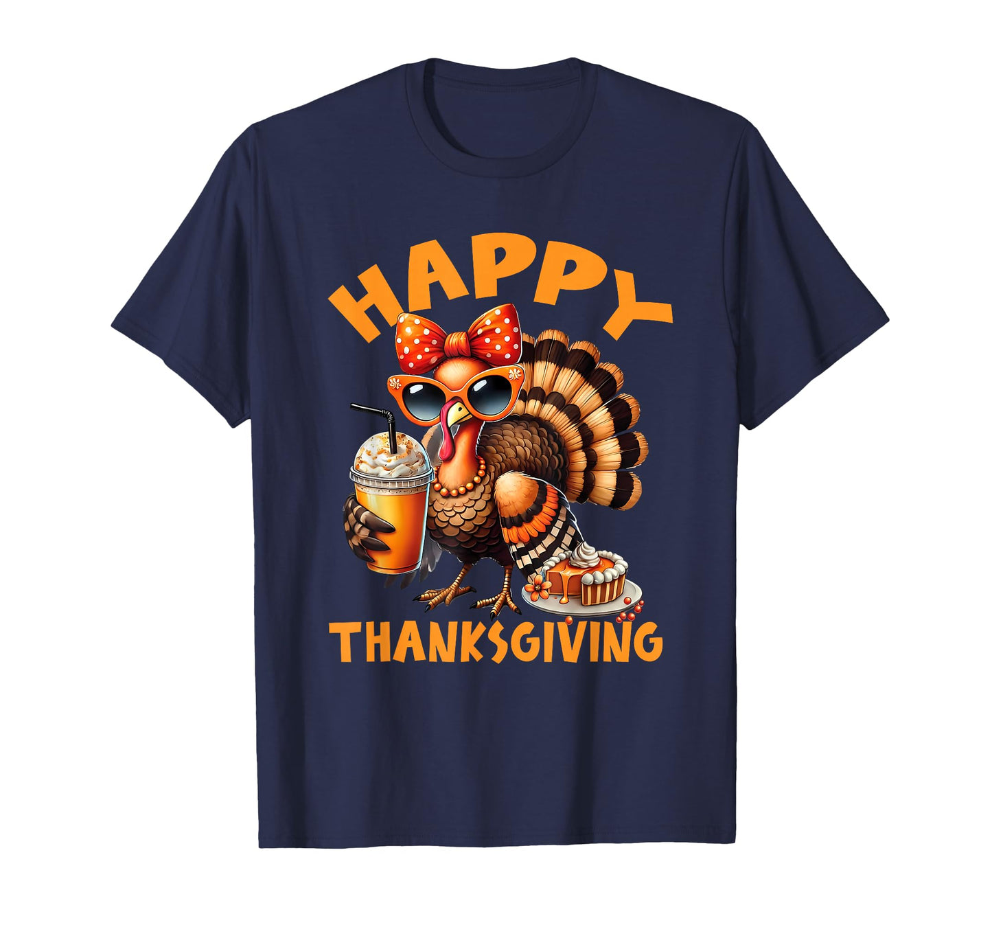 Happy Thanksgiving Coquette Turkey Drinking Pumpkin Spice T-Shirt