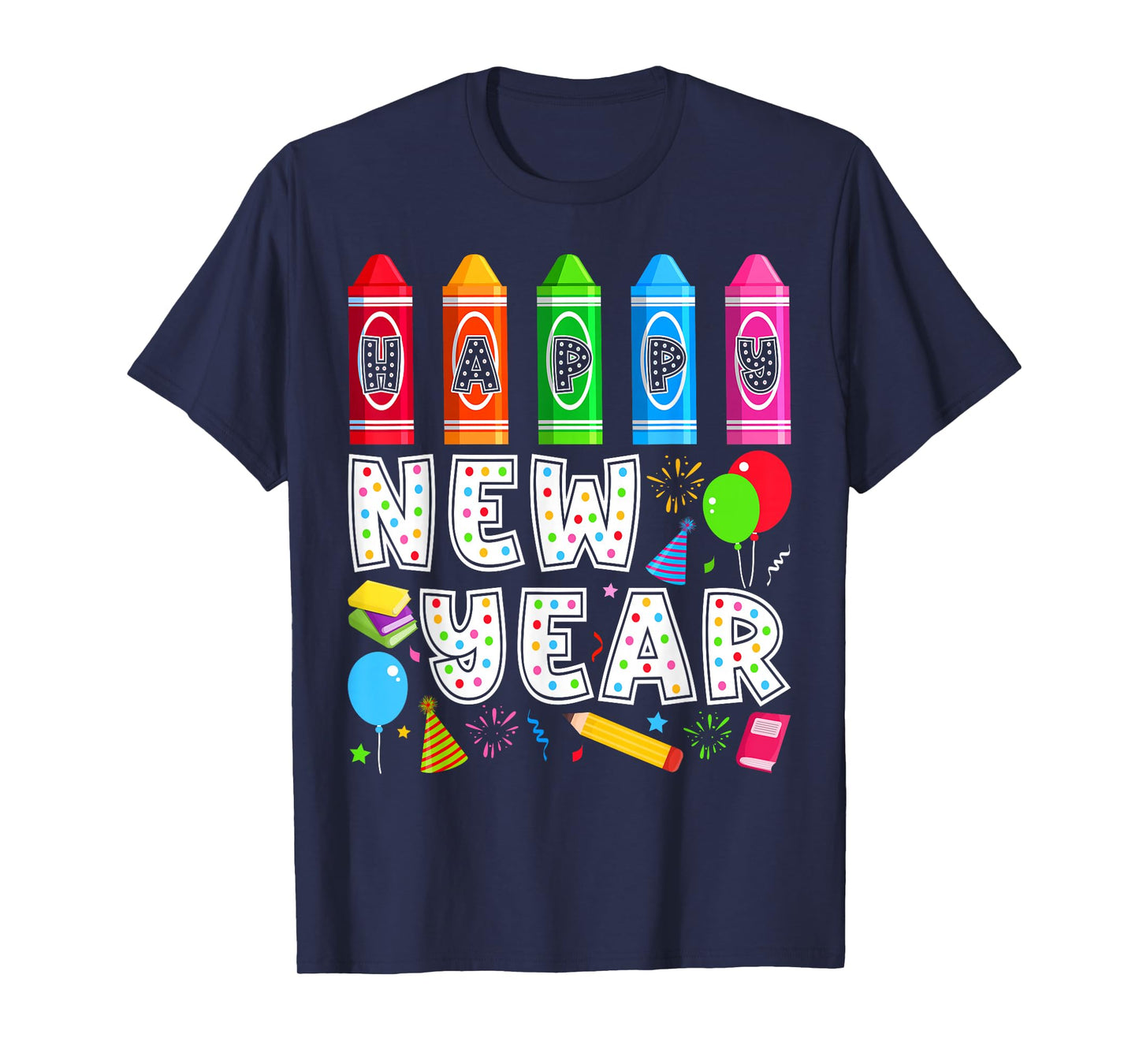 Happy New Year Teacher Fireworks New Years Eve Party 2026 T-Shirt