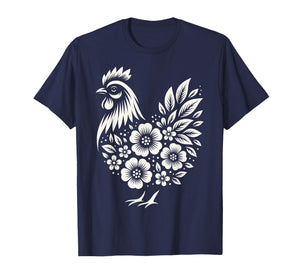 Chicken Floral Lover Gifts Women Girls Mom Cute Farm Chicken T-Shirt