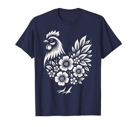 Chicken Floral Lover Gifts Women Girls Mom Cute Farm Chicken T-Shirt