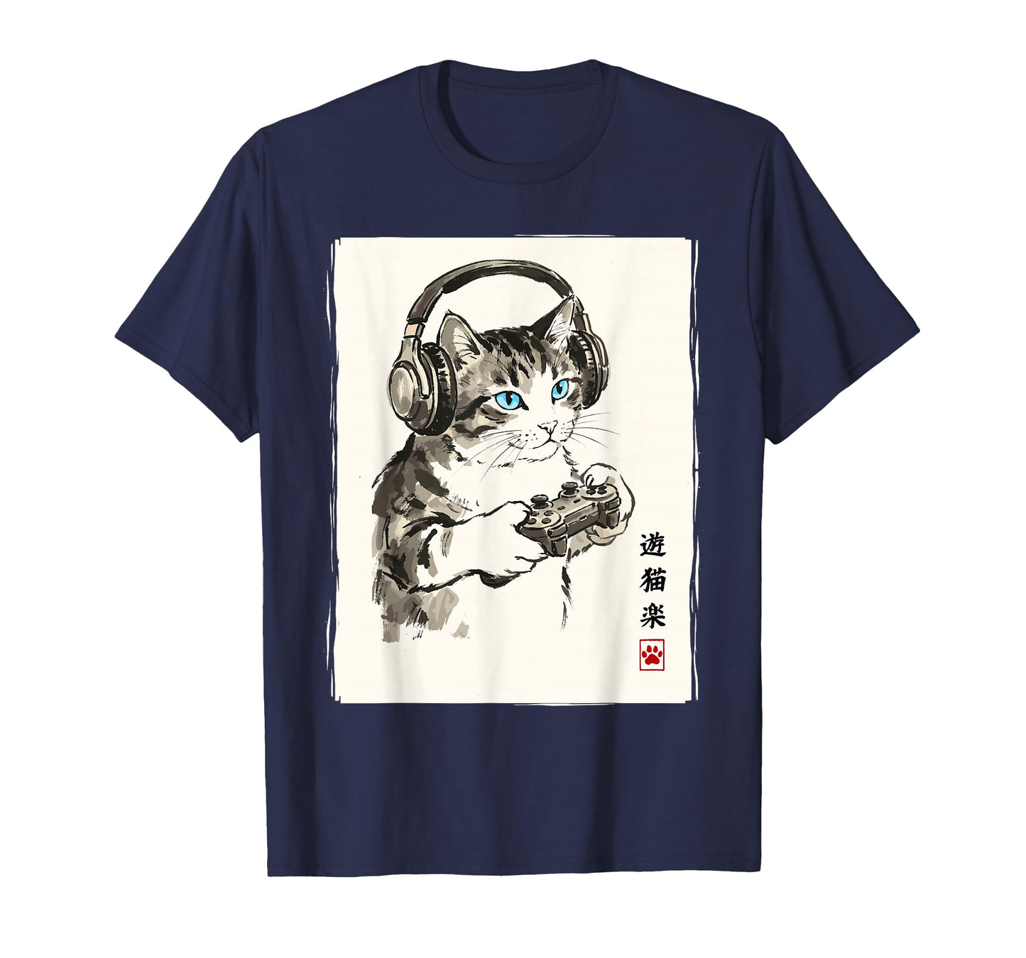 Cat Japanese Video Games Men Women Kids Funny Gamer T-Shirt