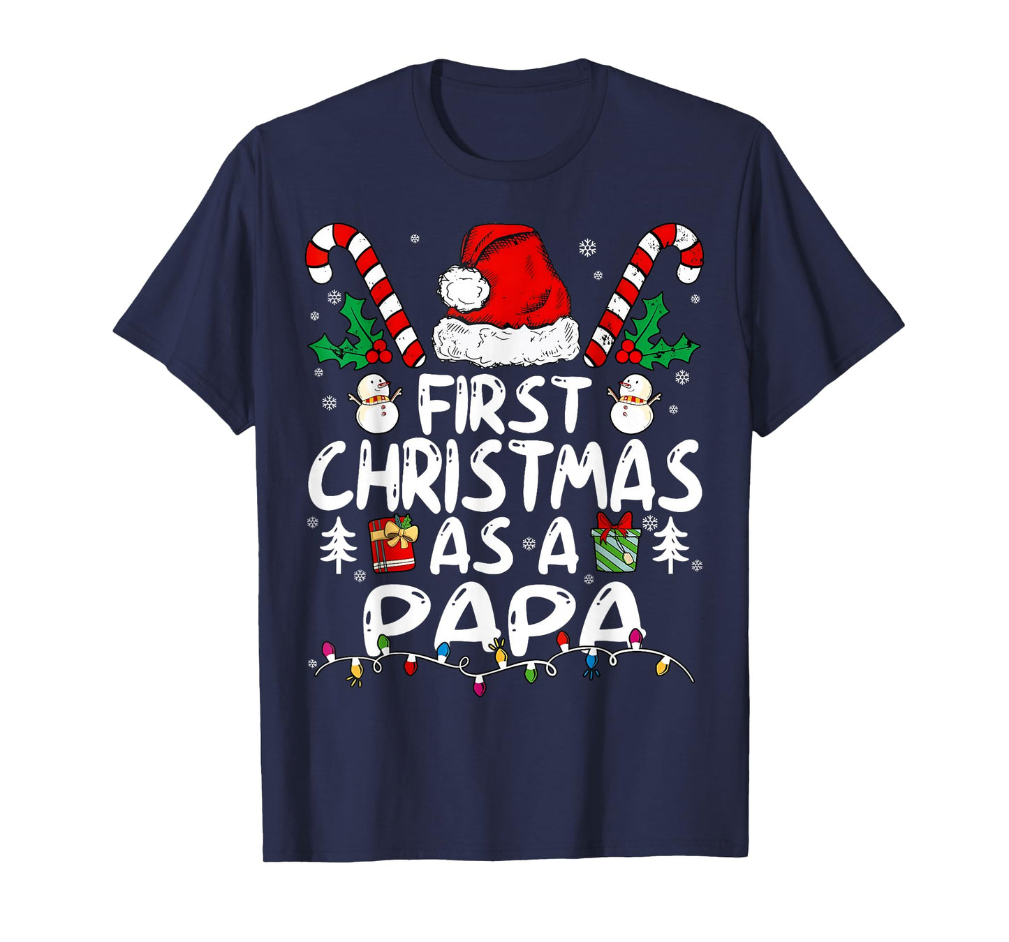 First Christmas As A Papa New Papa T-Shirt