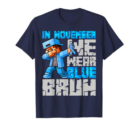 Bruh We Wear Blue Diabetes Awareness Game Pixel Boys Type 1 T-Shirt