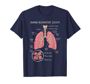 Human Respiratory System Anatomy Lungs Diagram Chart T-Shirt