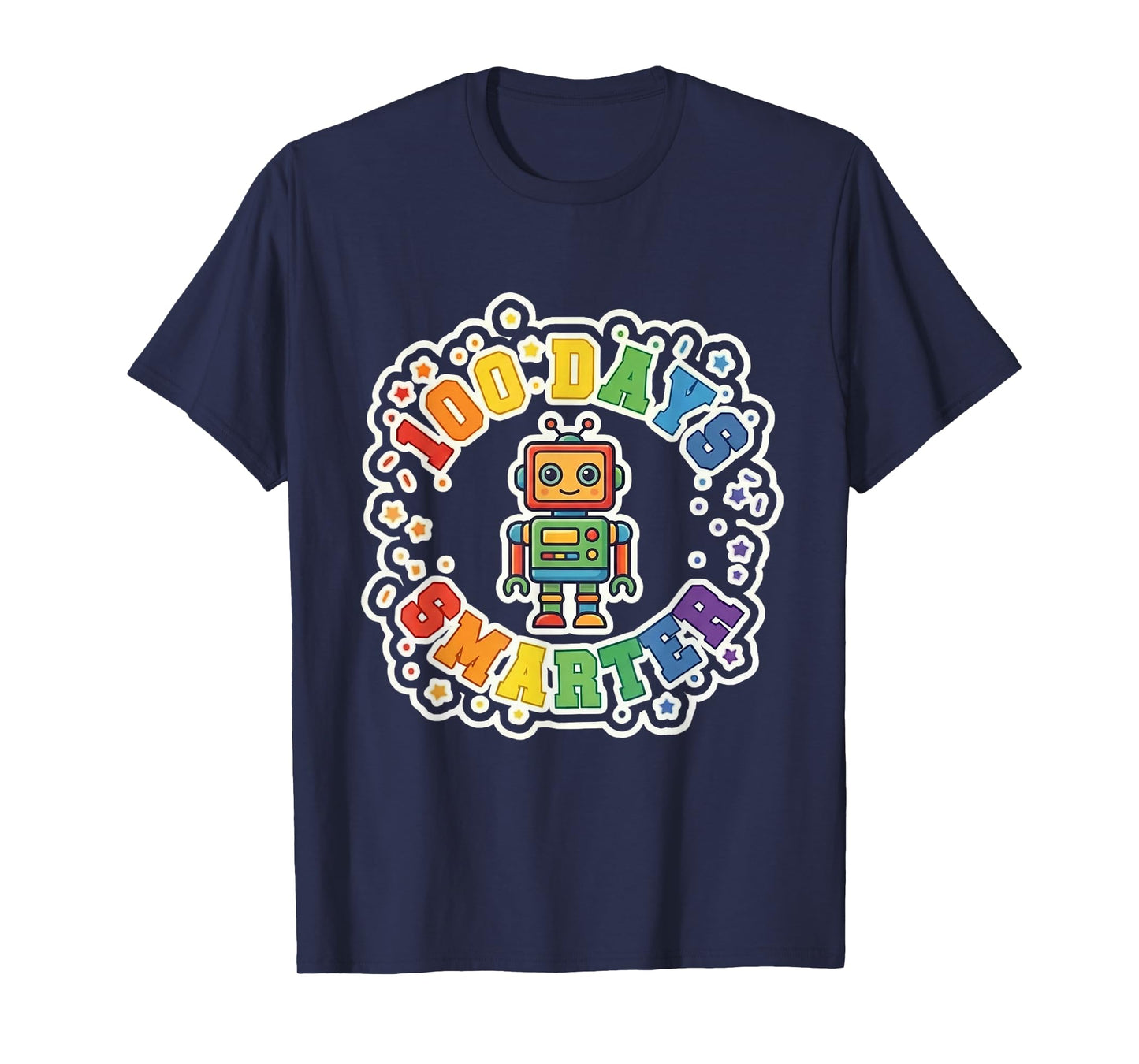 Robot 100 Days Smarter STEM Tech Boys 100th Day of School T-Shirt