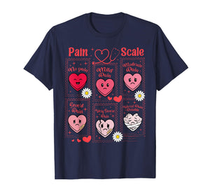 Stamp Pain Scale Heart Candy Trauma Nurse Triage Valentines T-Shirt