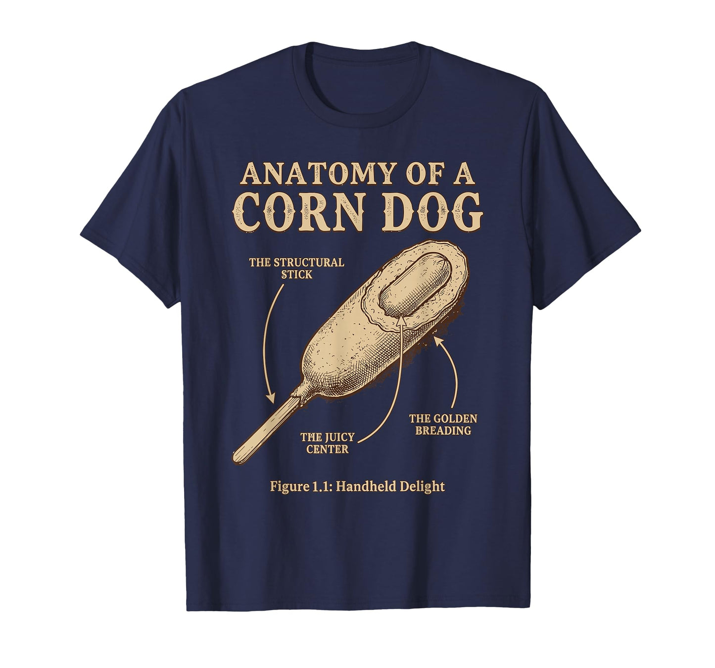 Anatomy of A Corn Dog Meme Ironic Scientific Food Diagram T-Shirt