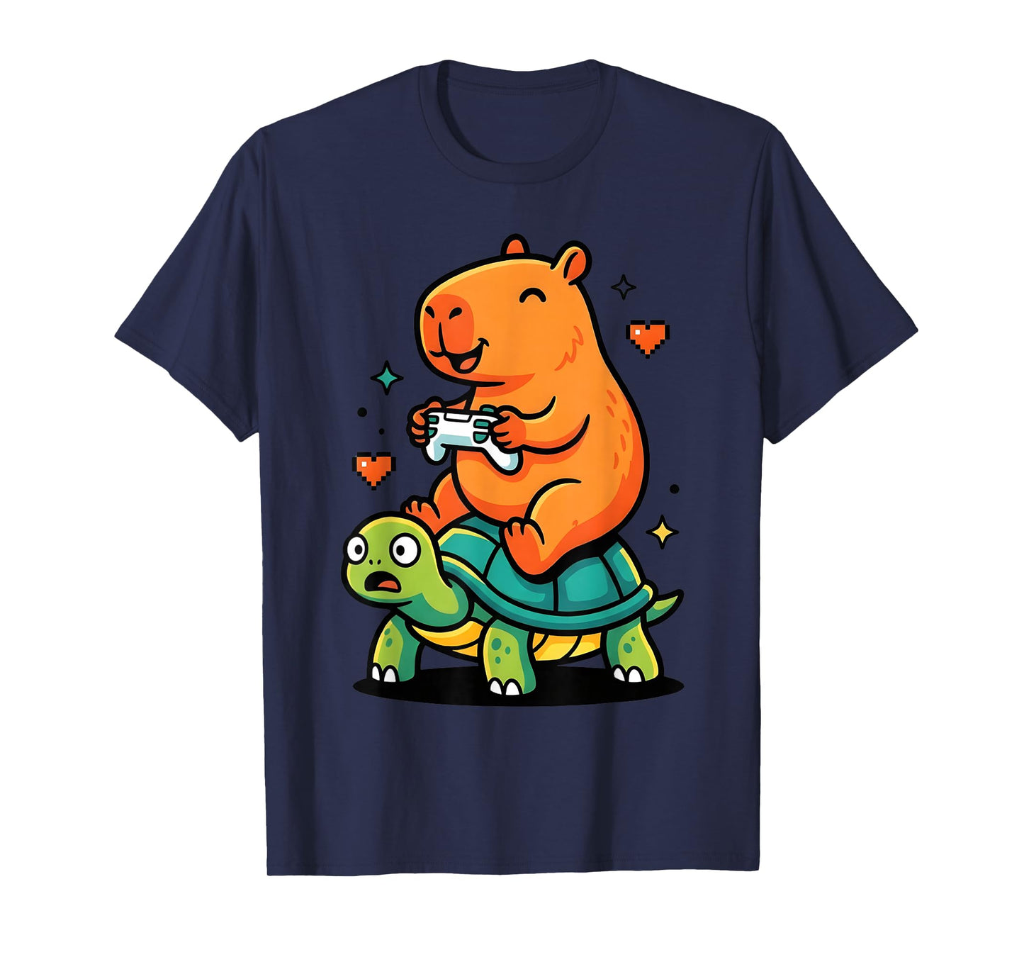 Cute Capybara Gamer Anime Turtle Funny Kids Graphic Kawaii T-Shirt
