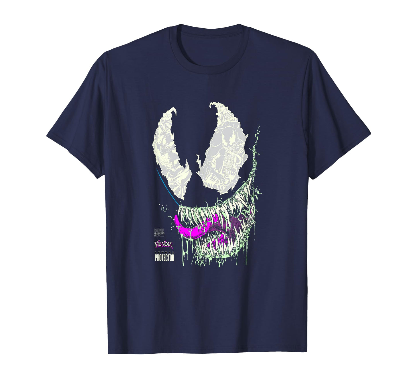 Marvel Comics Venom Lethal Protector Grunge Face Art T-Shirt