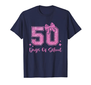 50 Days Happy 50th Day of School Teacher Students Kids Girls T-Shirt