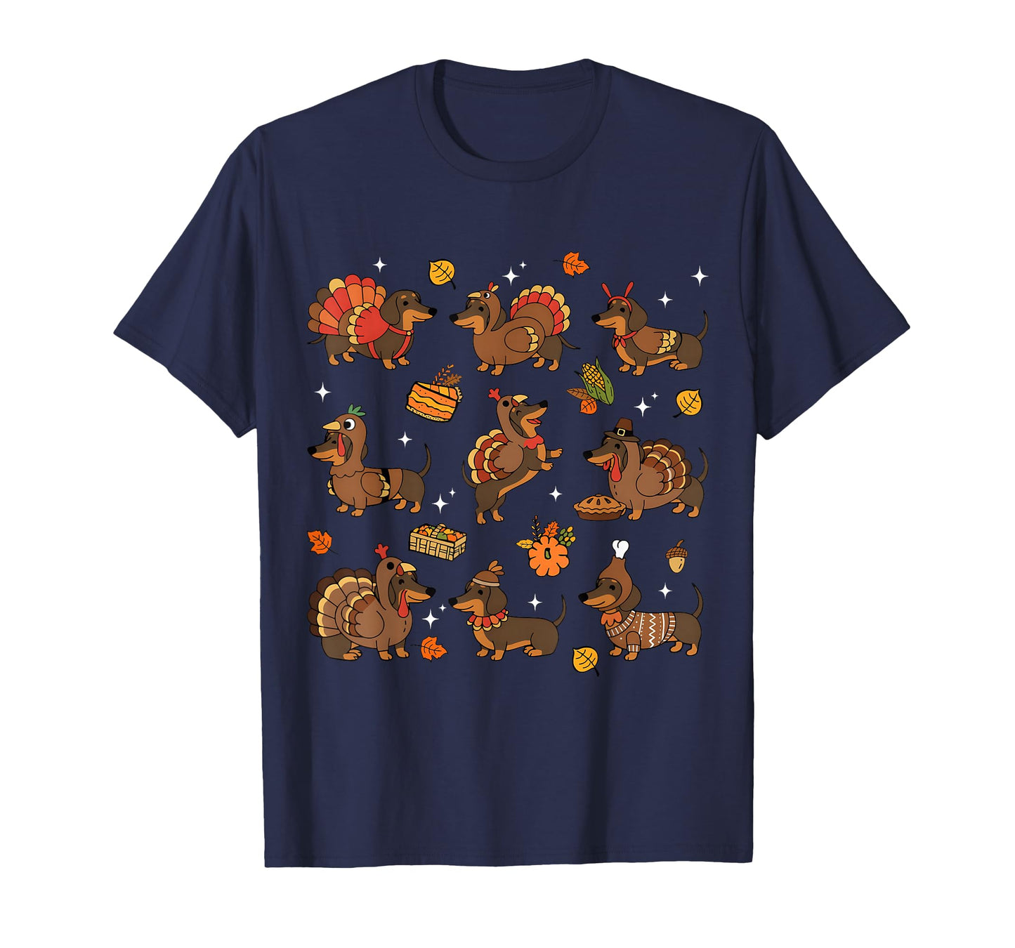Thanksgiving Dachshund Weiner Dog Cute Pumpkin Pie Weenie T-Shirt