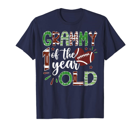 Grammy of The 1 Year Old Football First Birthday Boy T-Shirt