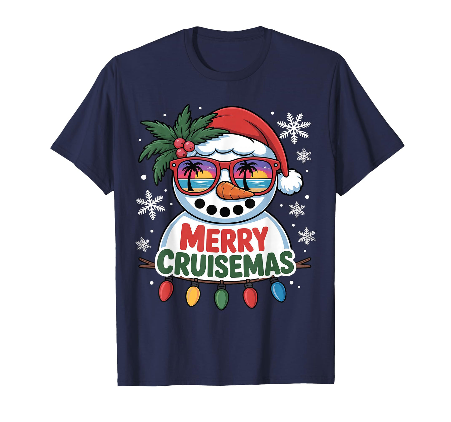 Merry Cruisemas 2025 Christmas Santa Snowman Funny Cruise T-Shirt