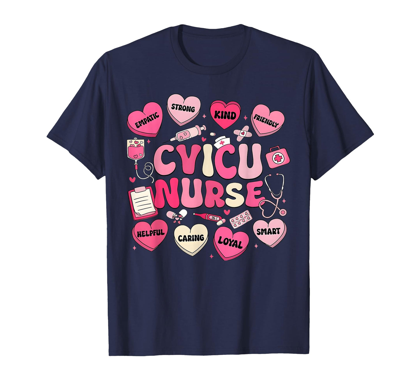 Valentine CVICU Nurse Hearts Coquette Pink Women T-Shirt