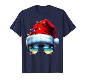 Tropical Christmas Vibes Beach Holiday Santa T-Shirt