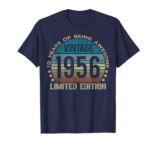 70 Year Old Gifts Vintage 1956 Limited Edition 70th Birthday T-Shirt