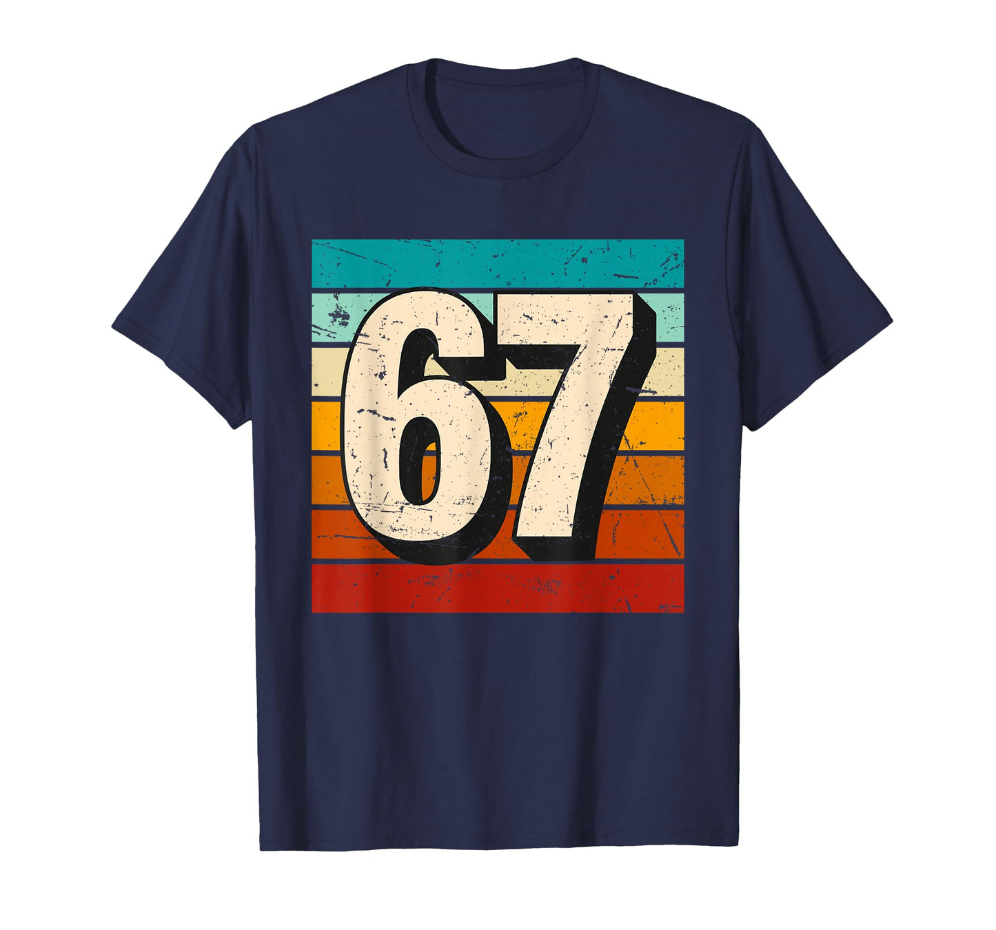 Vintage 67 Meme Retro Six Seven Number Funny 6 7 Meme T-Shirt