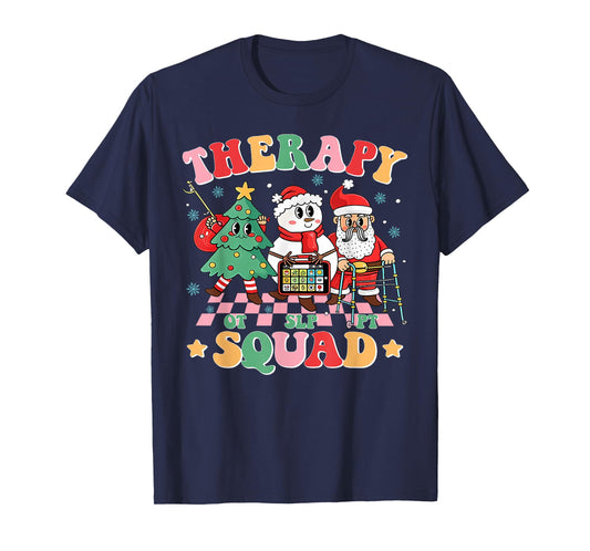 Therapy Squad SLP OT PT Christmas Funny Teacher Crew T-Shirt