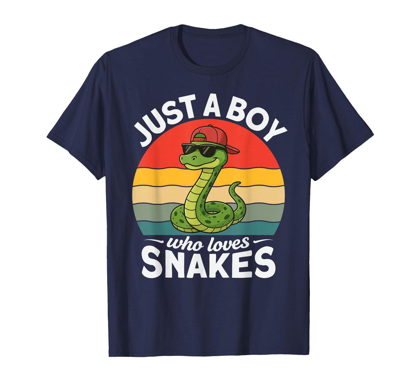 Just A Boy Who Loves Snakes Funny Snake Reptile Kids Boys T-Shirt