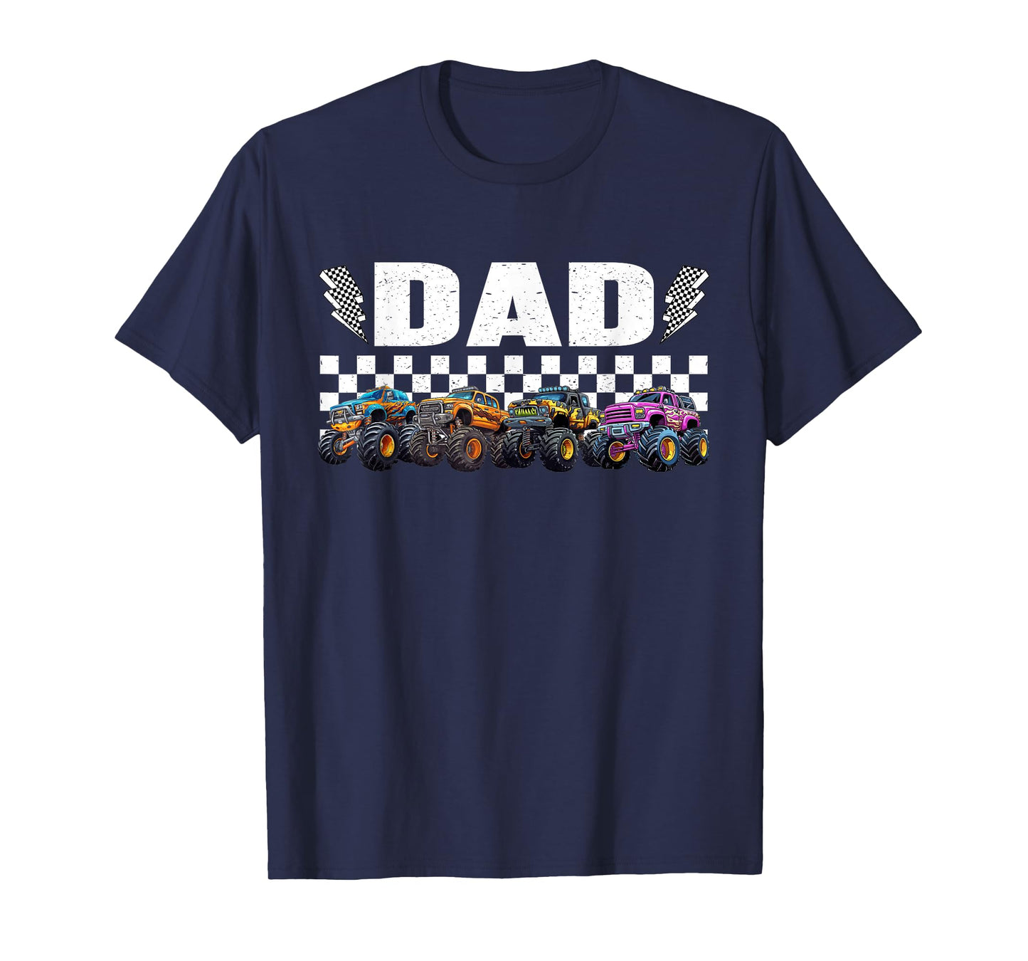 Dad Retro Monster Truck Family Crew Birthday Matching T-Shirt
