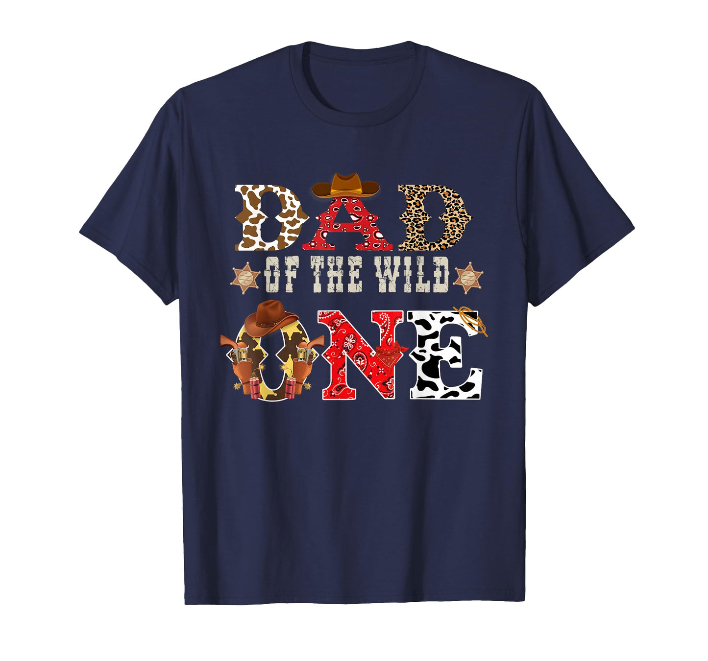 Dad of The Wild One Cowboy Western Rodeo Party Matching T-Shirt