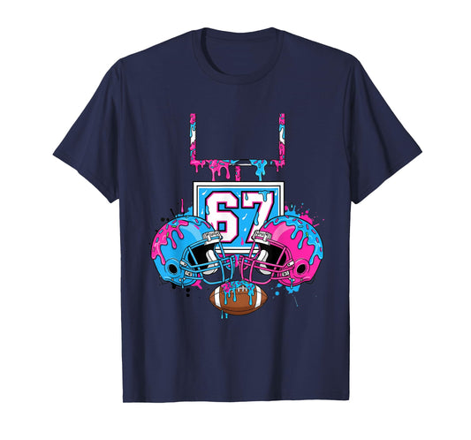Funny 67 Football Ice Cream Drip 67th Sports Men & Women T-Shirt