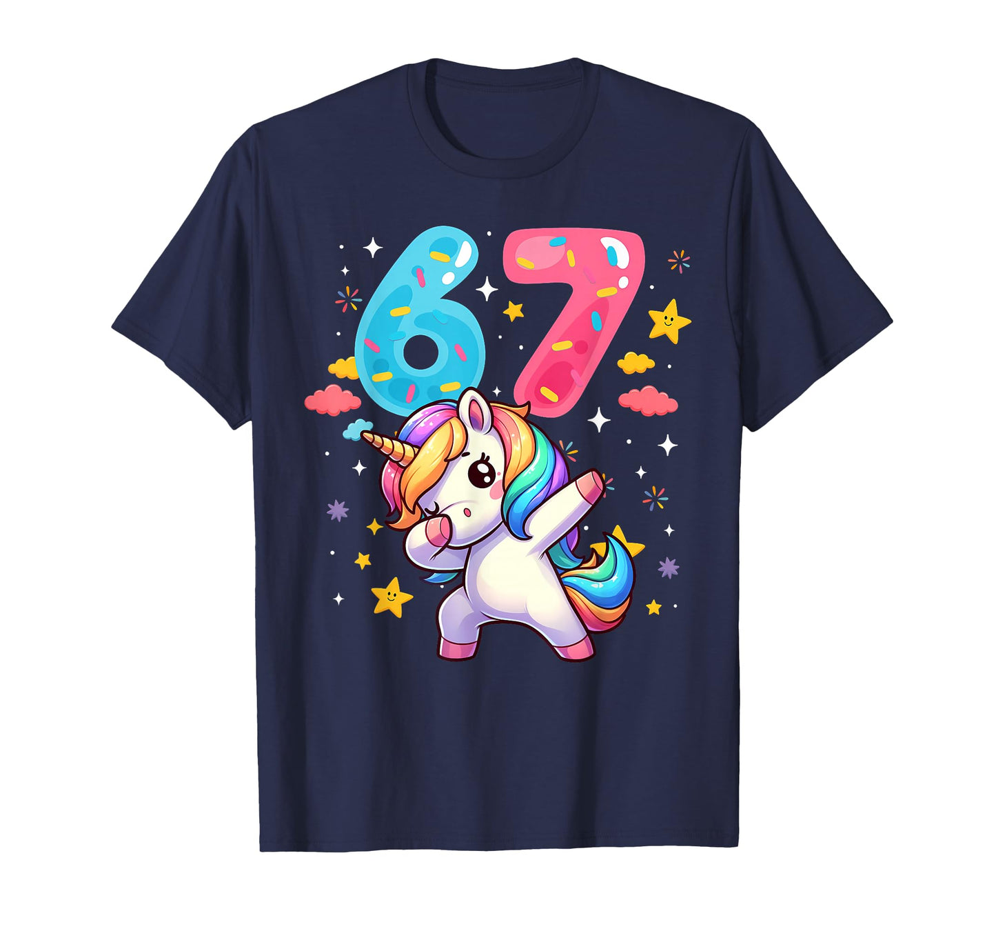 67 Meme Unicorn Six Seven Meme Funny Dabbing Unicorn T-Shirt