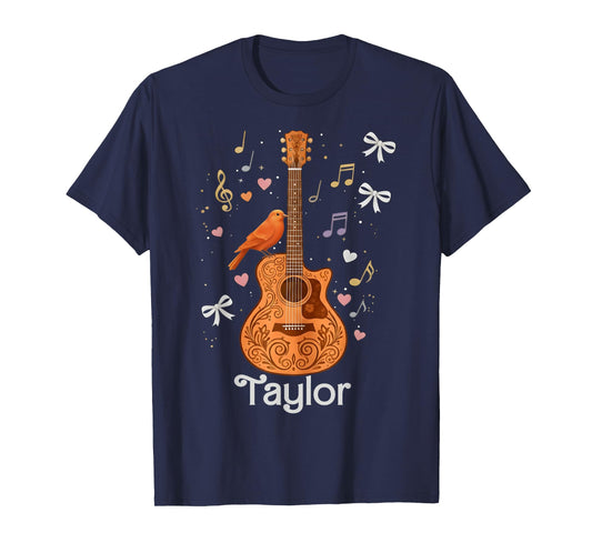 Taylor Bird Bow Heart Outfit Youth Women Teen Girl Name 80's T-Shirt