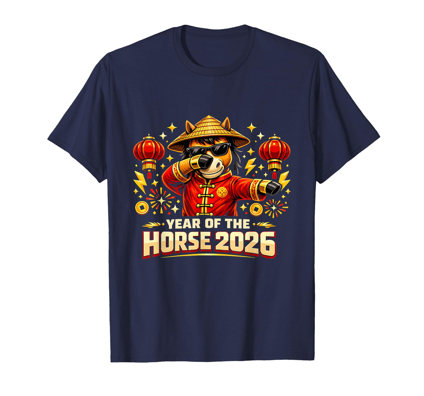 Year of The Horse 2026 Dabbing Horse Chinese New Year Kids T-Shirt