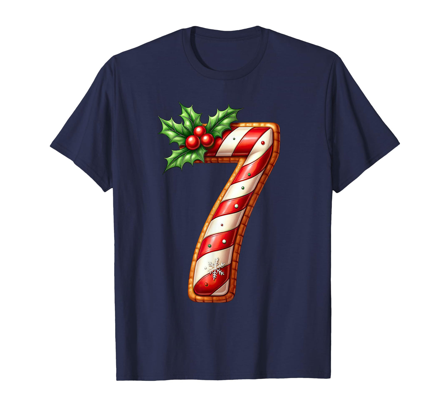 Christmas Six Seven 6 7 Meme Candy Cane Boys Girls Men Women T-Shirt