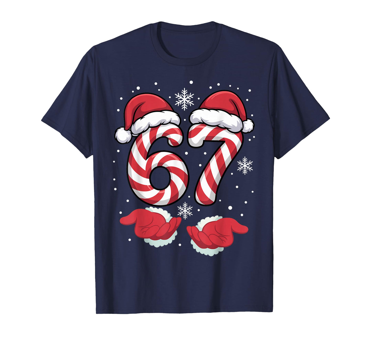 Funny Xmas Viral 67 Candy Canes Santa Funny Holiday Kids T-Shirt