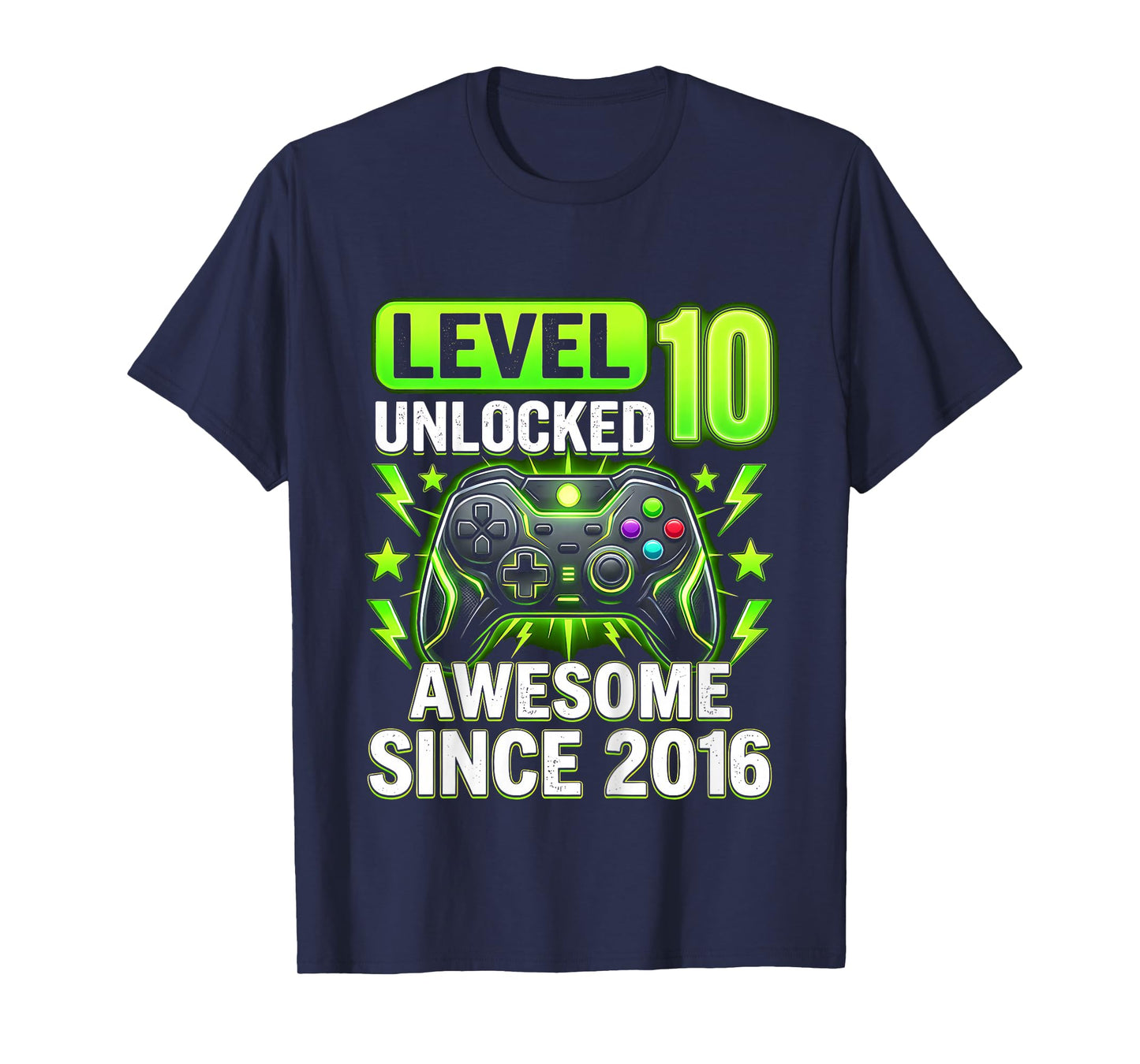 Kids 10th Birthday Gamer Level 10 Unlocked Awesome Since 2016 T-Shirt