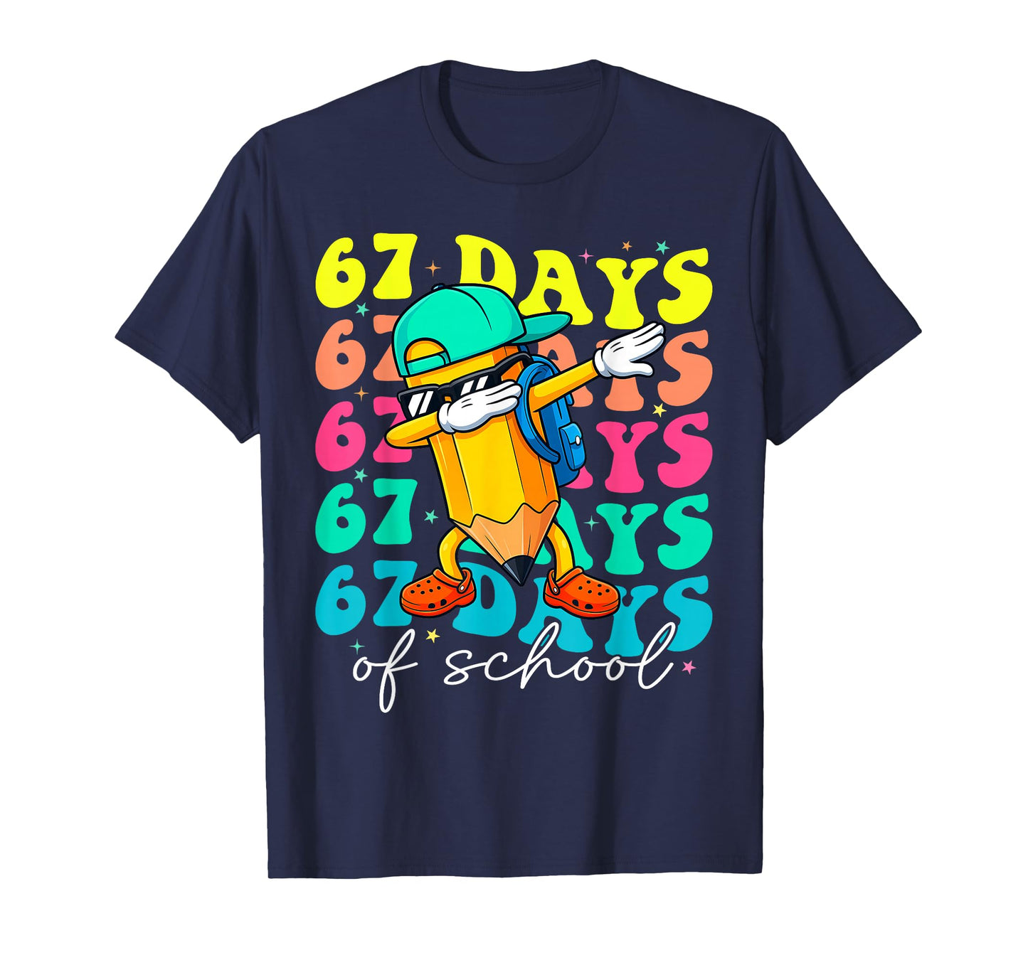 Meme 67 Days of School Dabbing Kids 100th Day of School 6 7 T-Shirt