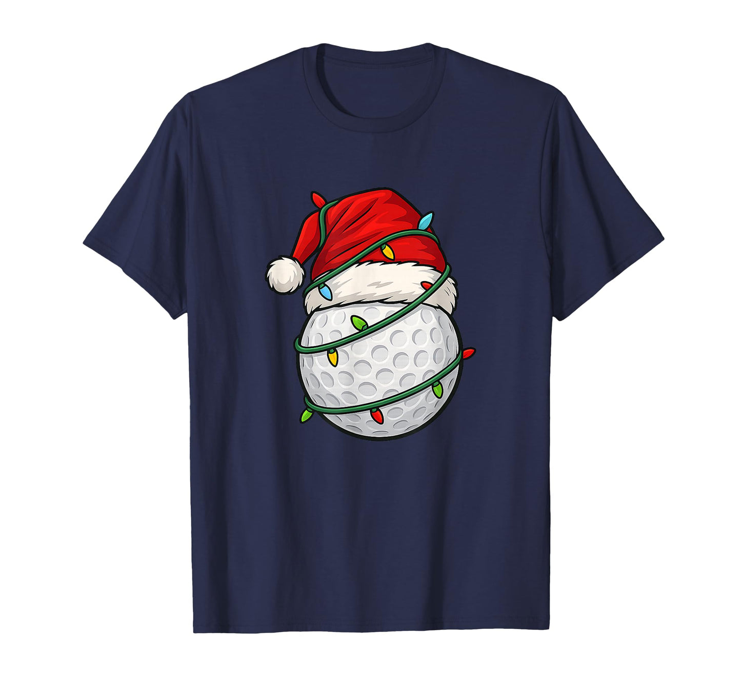 Golf with Santa Hat Funny Christmas Xmas Gift T-Shirt