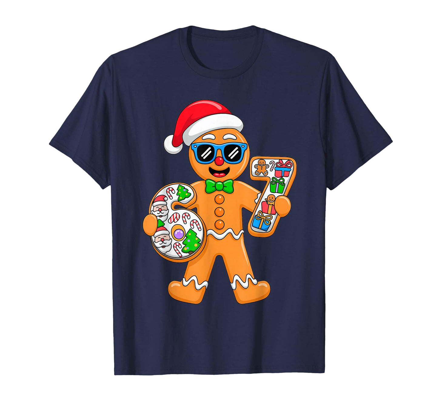 Six Seven 67 Gingerbread Man Xmas Pajamas T-Shirt